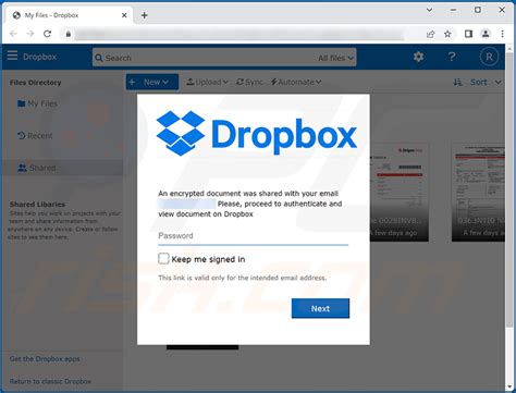 dropbox phishing email 2022.